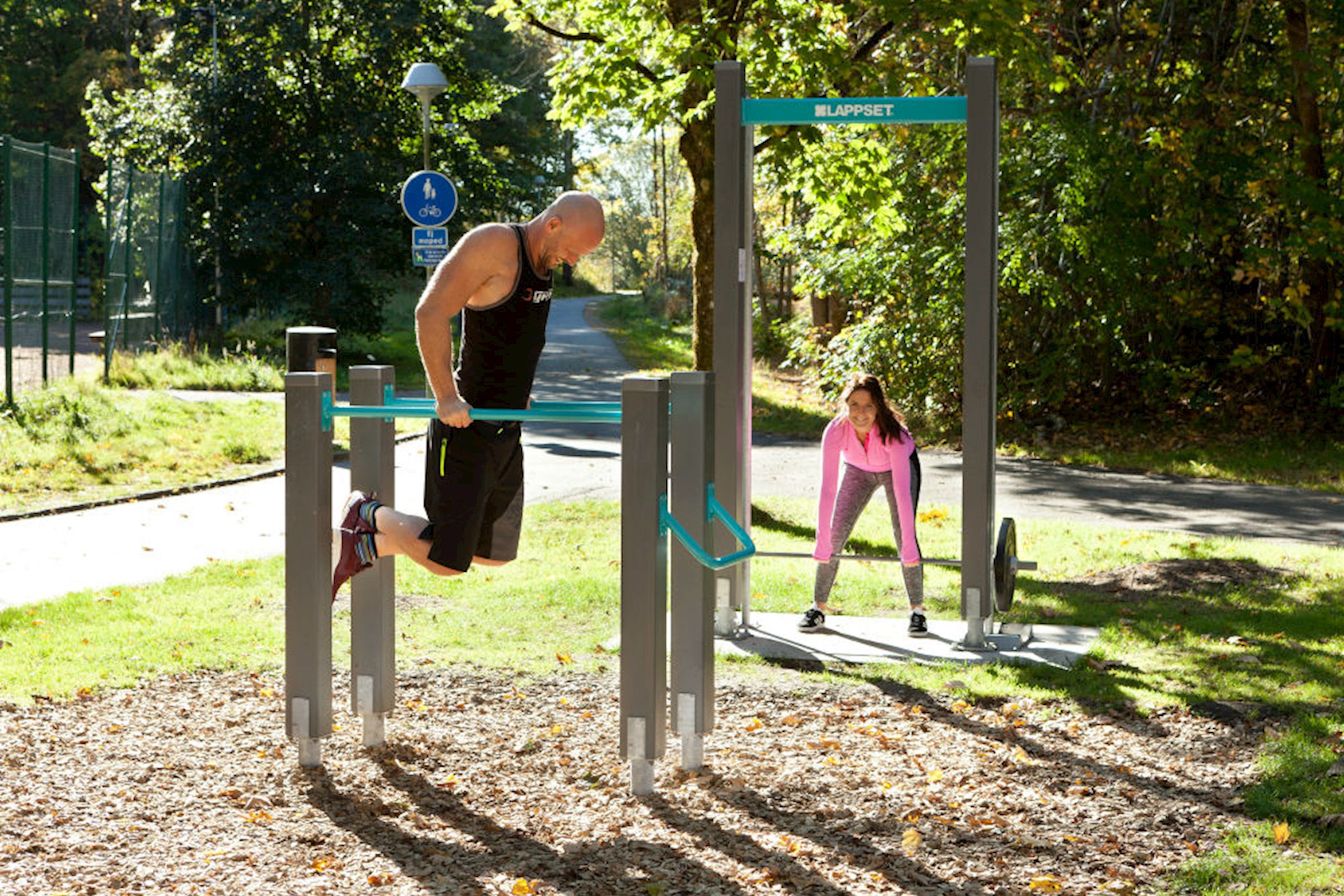 Utegym finns i bostadsområdet